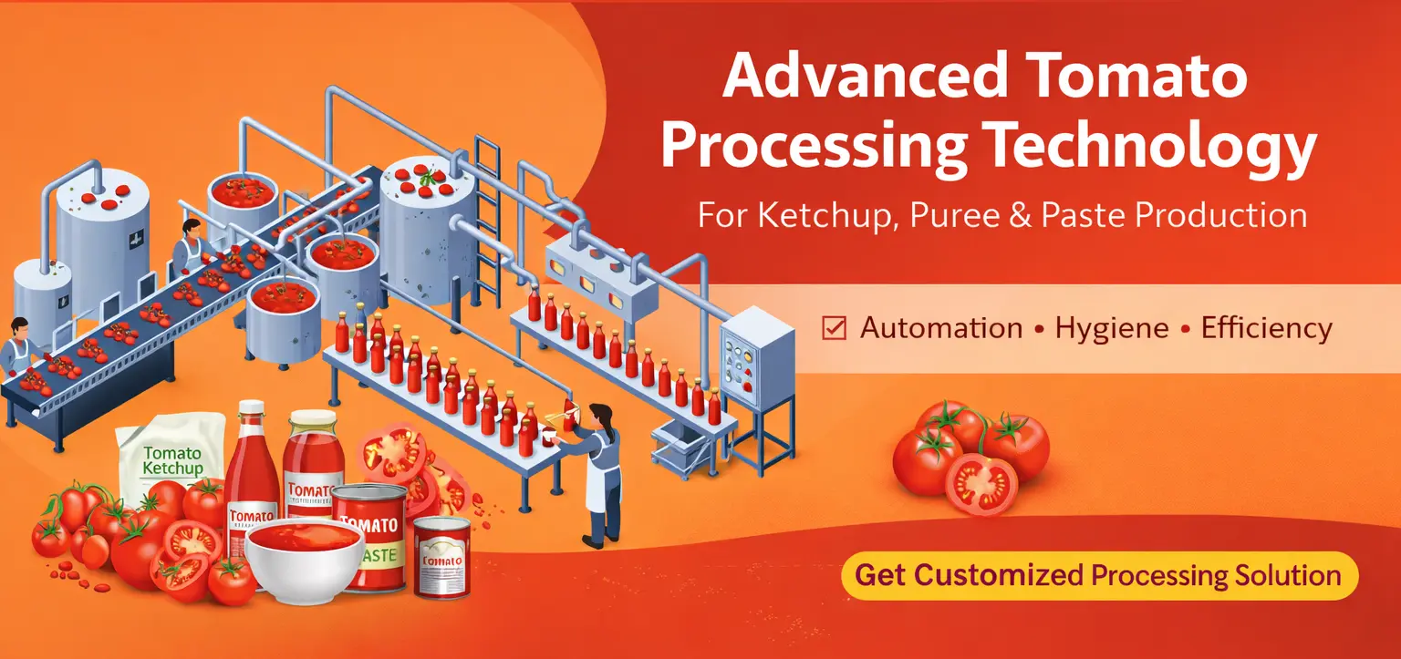 Advanced Tomato Processing Technology for Ketchup, Puree & Paste Production